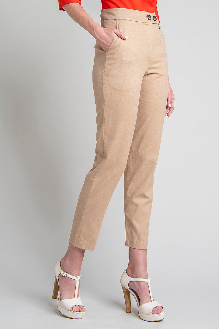 Pantalon De Vestir Con Boton