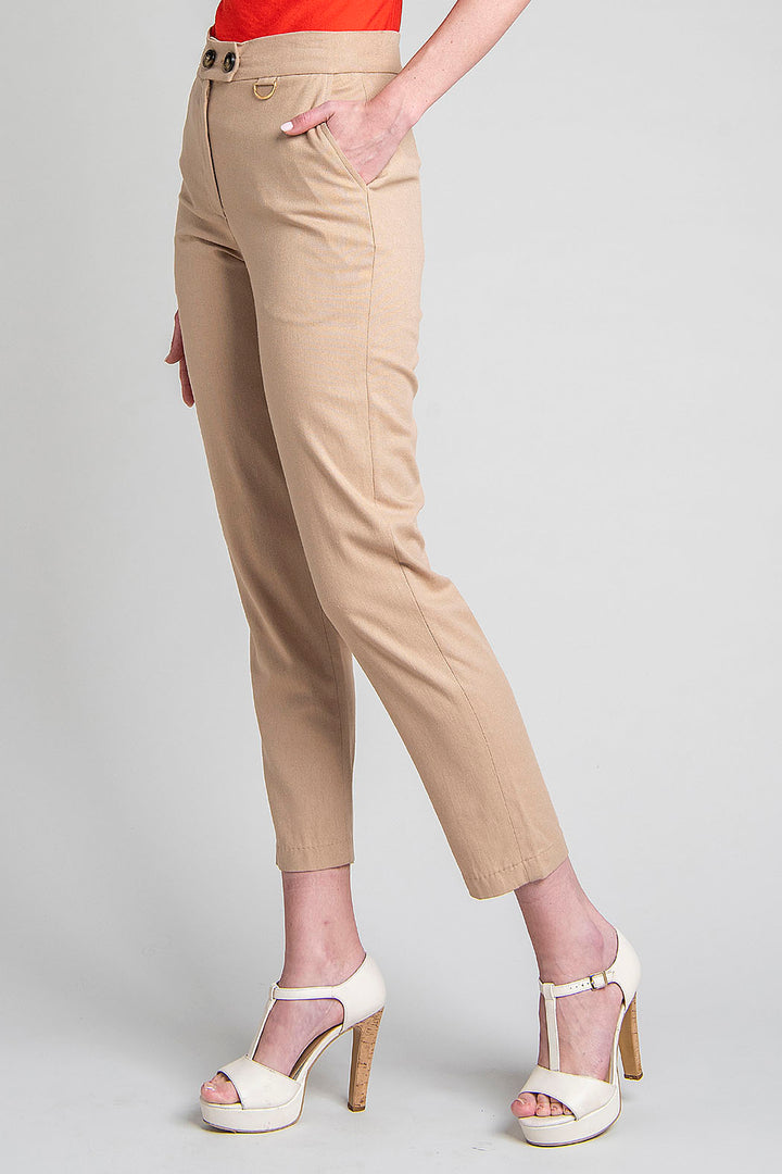Pantalon De Vestir Con Boton
