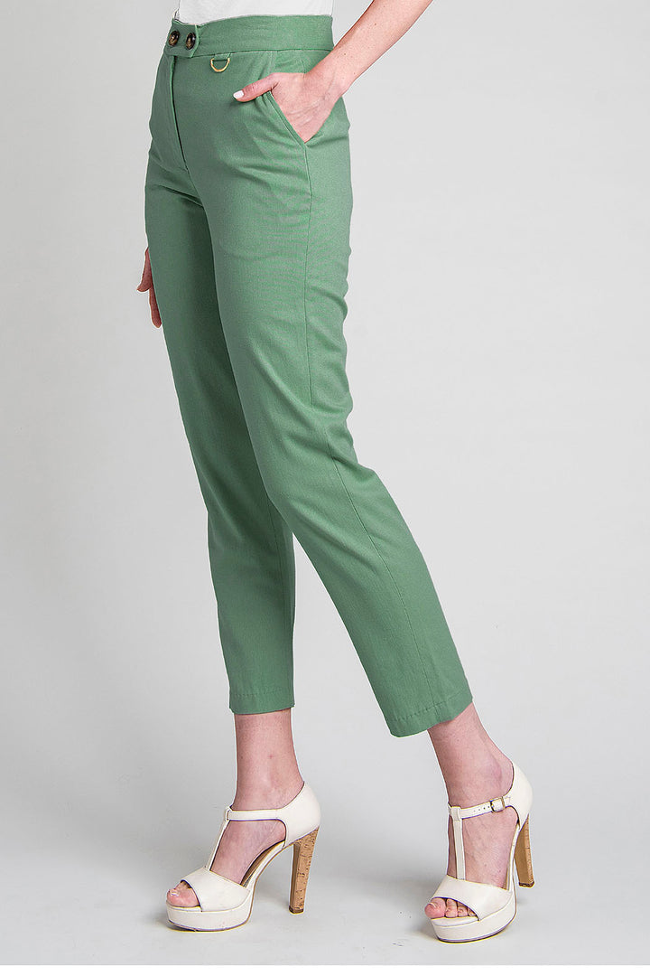 Pantalon De Vestir Con Boton