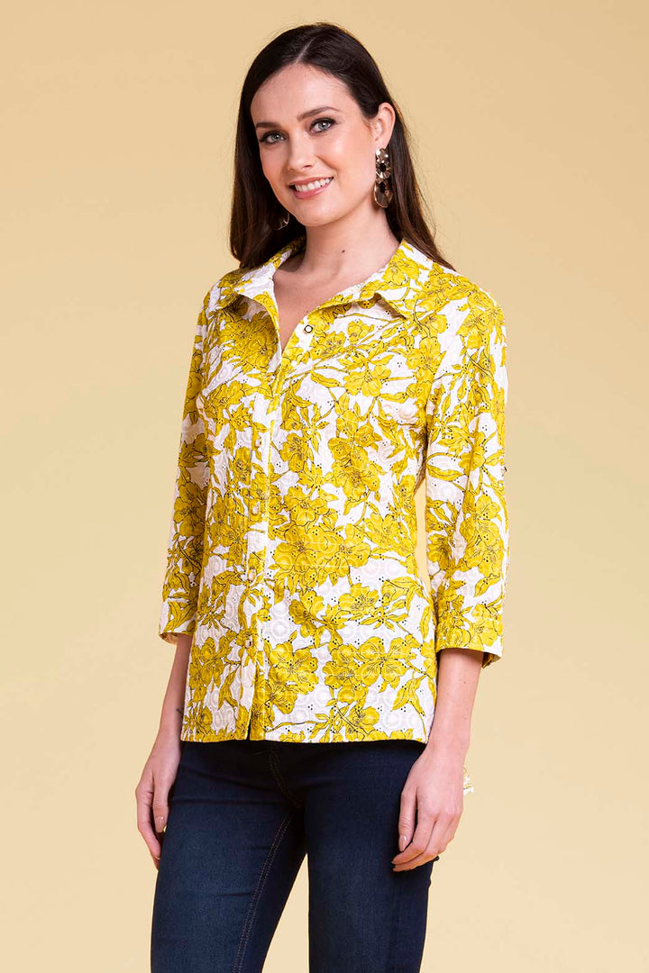 Blusa Camisera Con Bordado