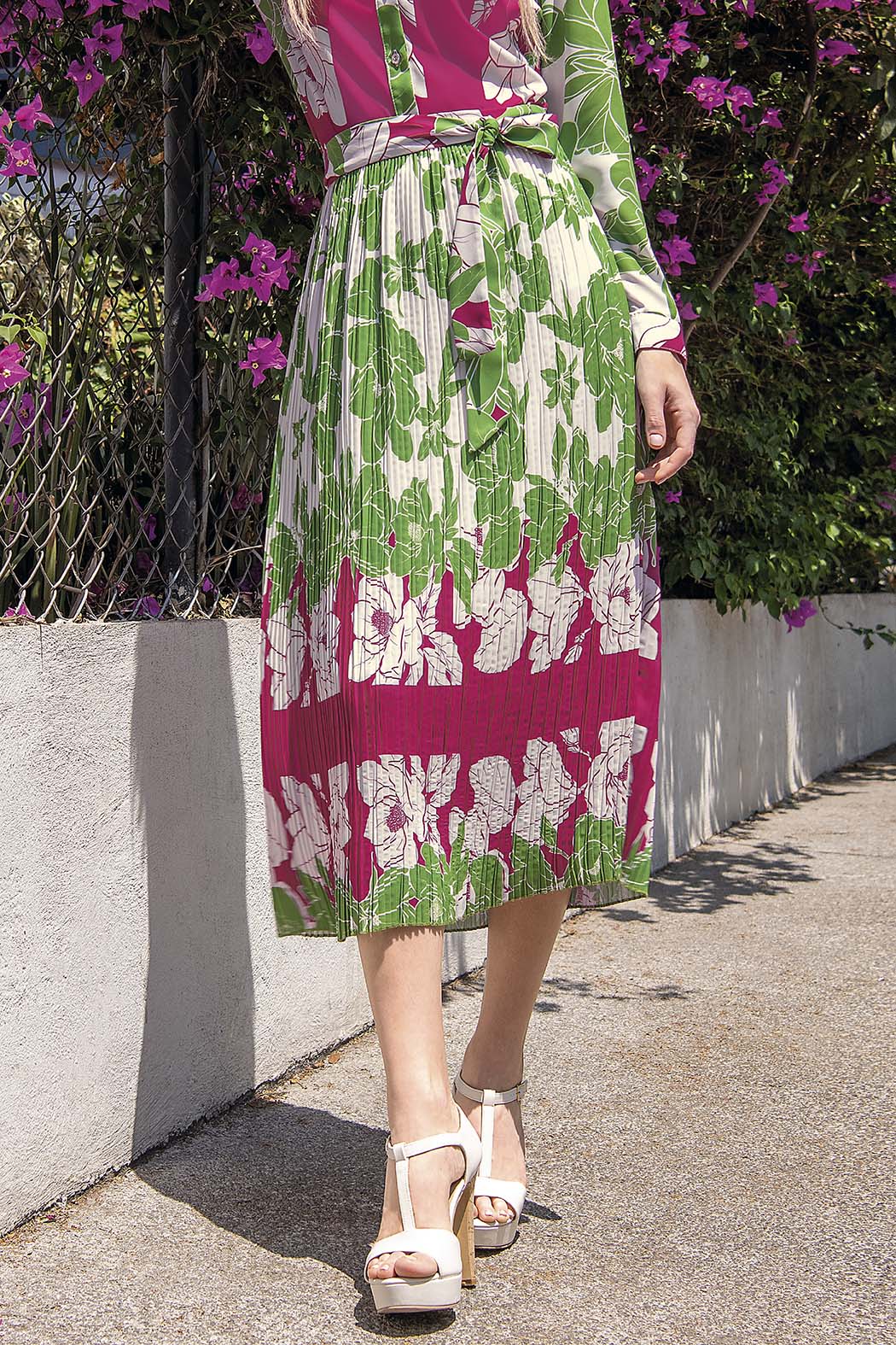 Falda Con Estampado De Flores