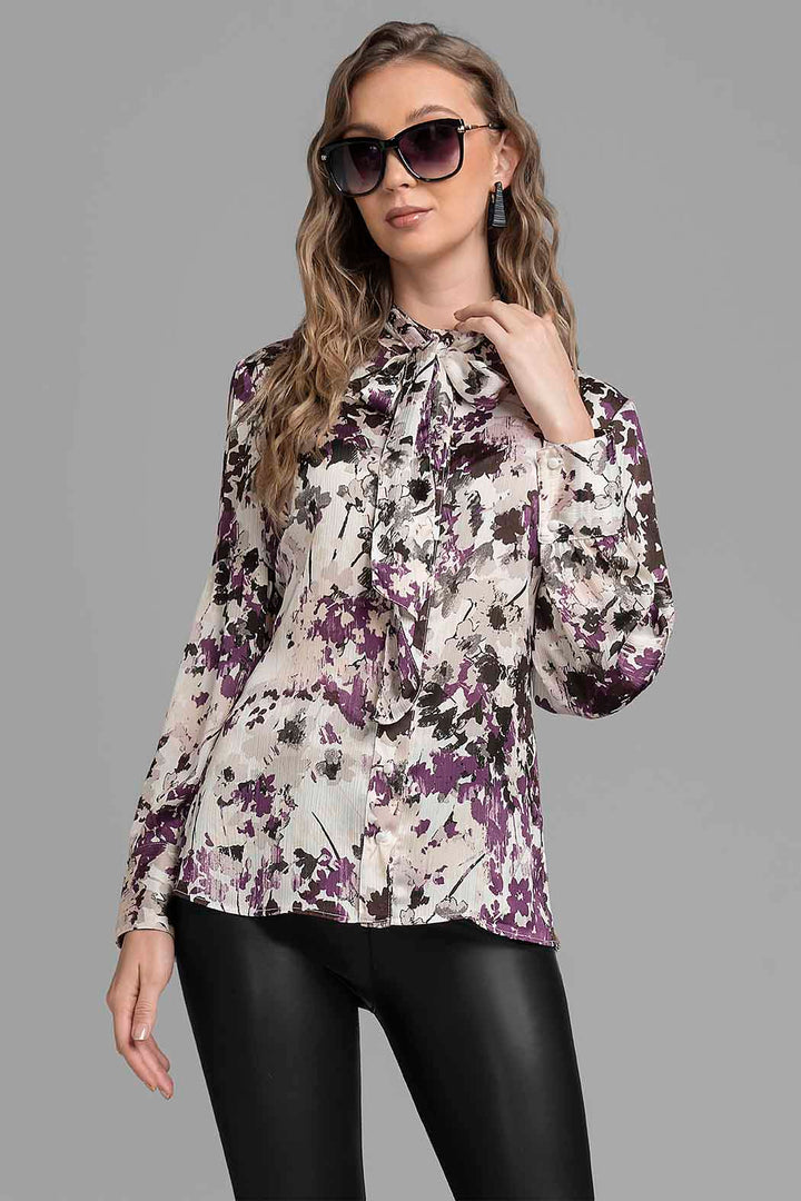 Blusa Con Estampado De Flores