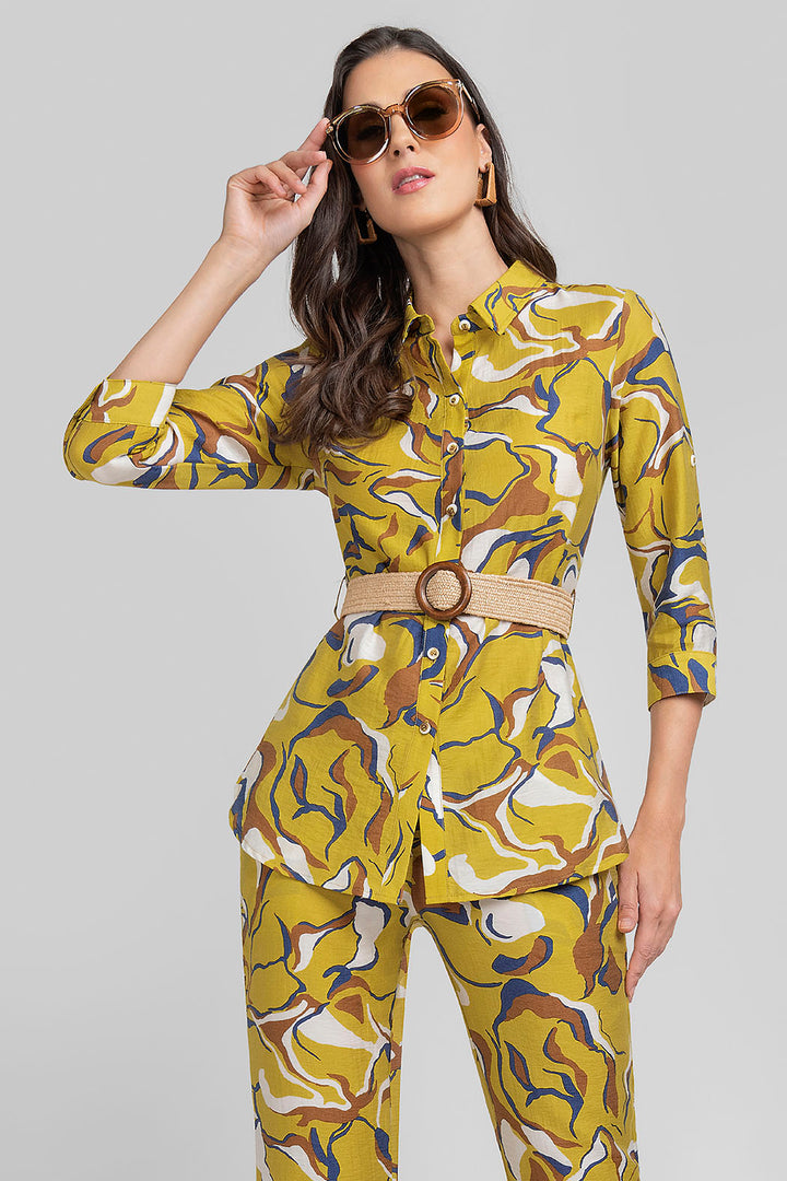 Bluson Estampado Con Cinturon