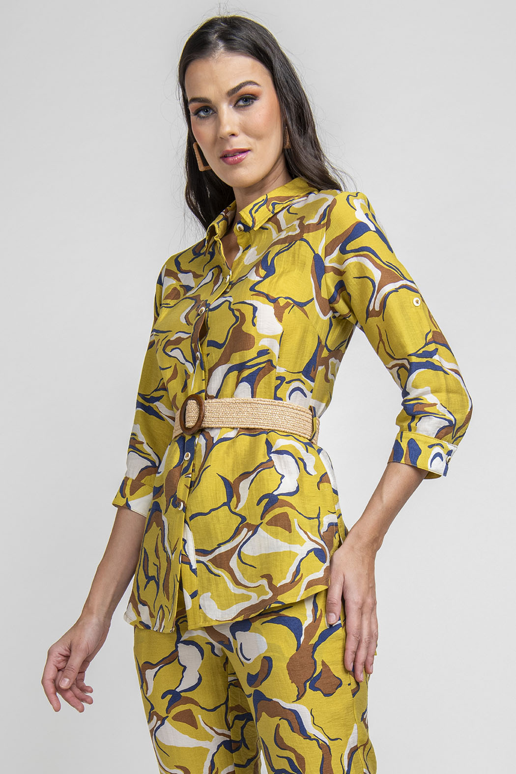 Bluson Estampado Con Cinturon