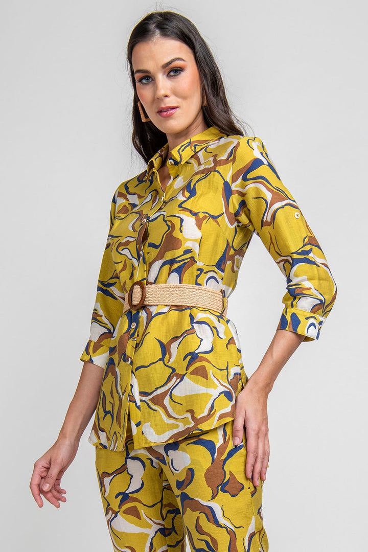 Bluson Estampado Con Cinturon