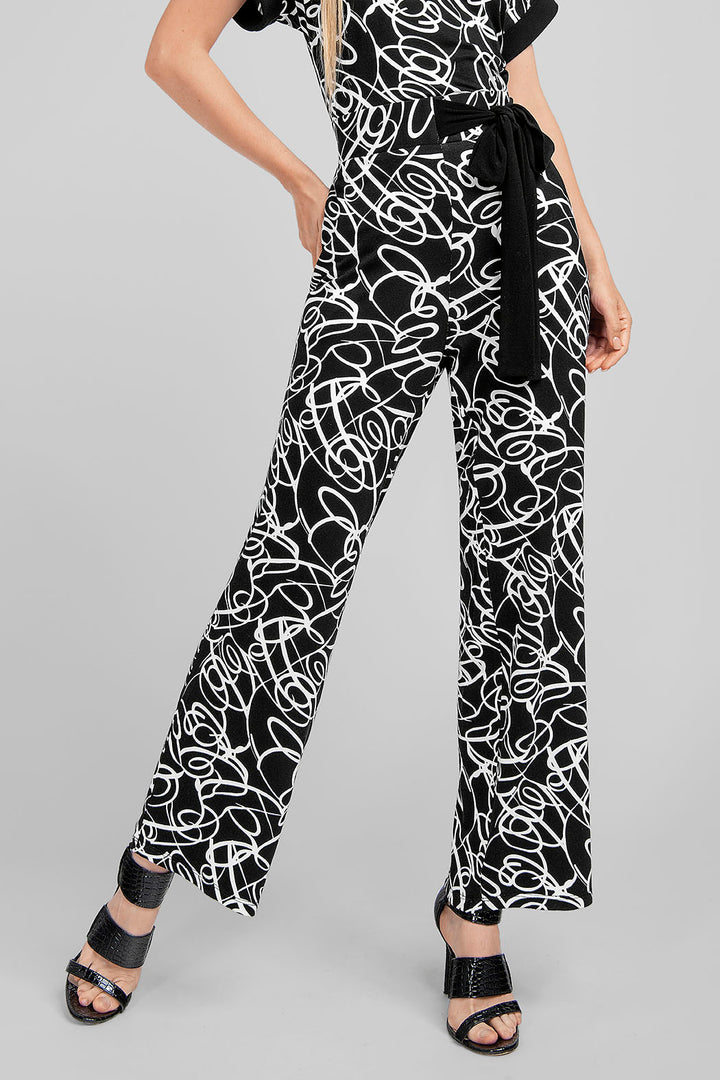 Pantalon Estampado Con Amarre En Cintura