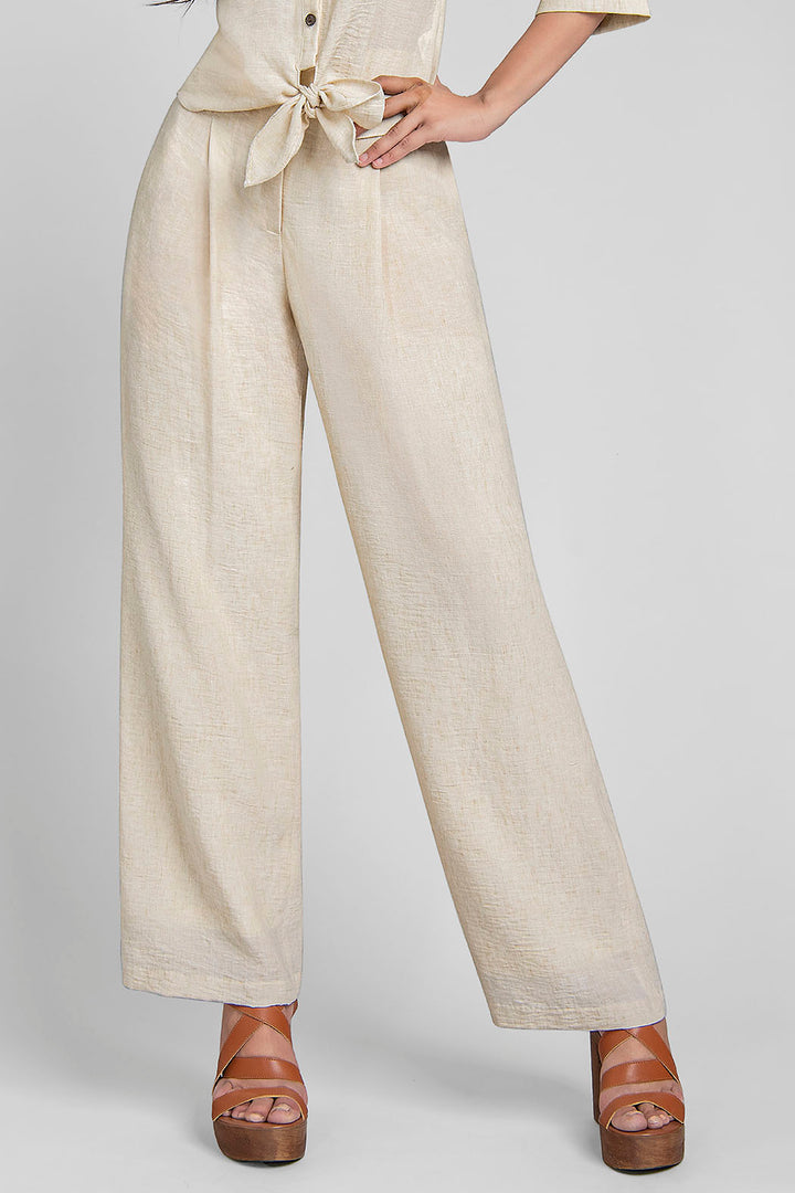 Pantalon Corte Ancho Con Pinzas