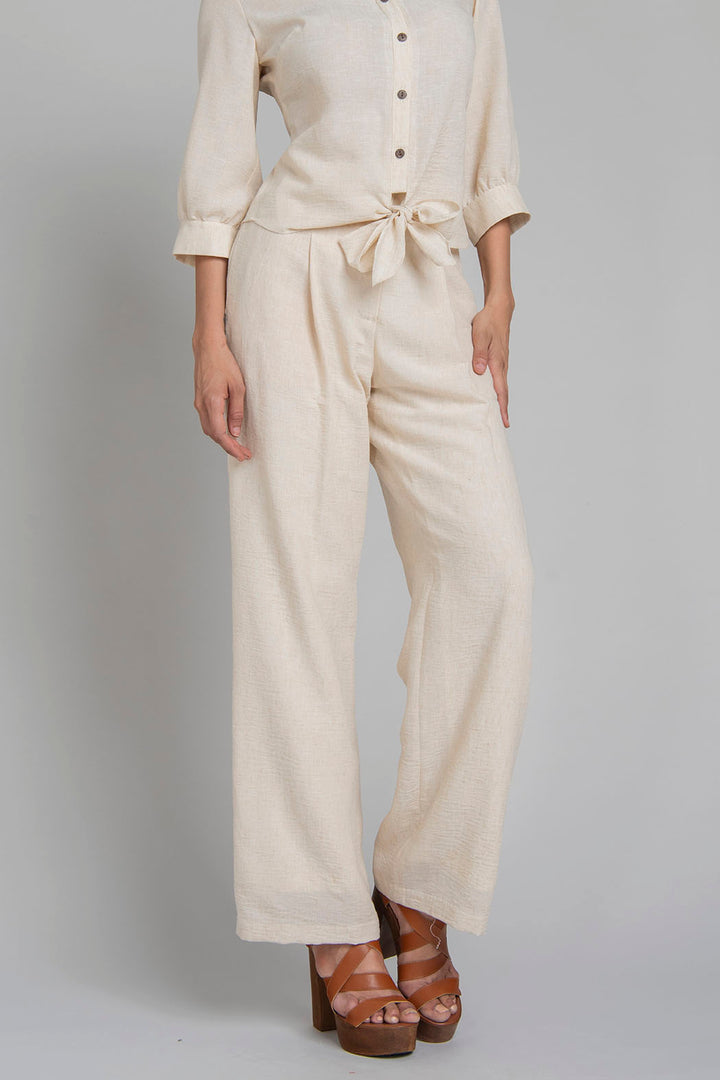 Pantalon Corte Ancho Con Pinzas