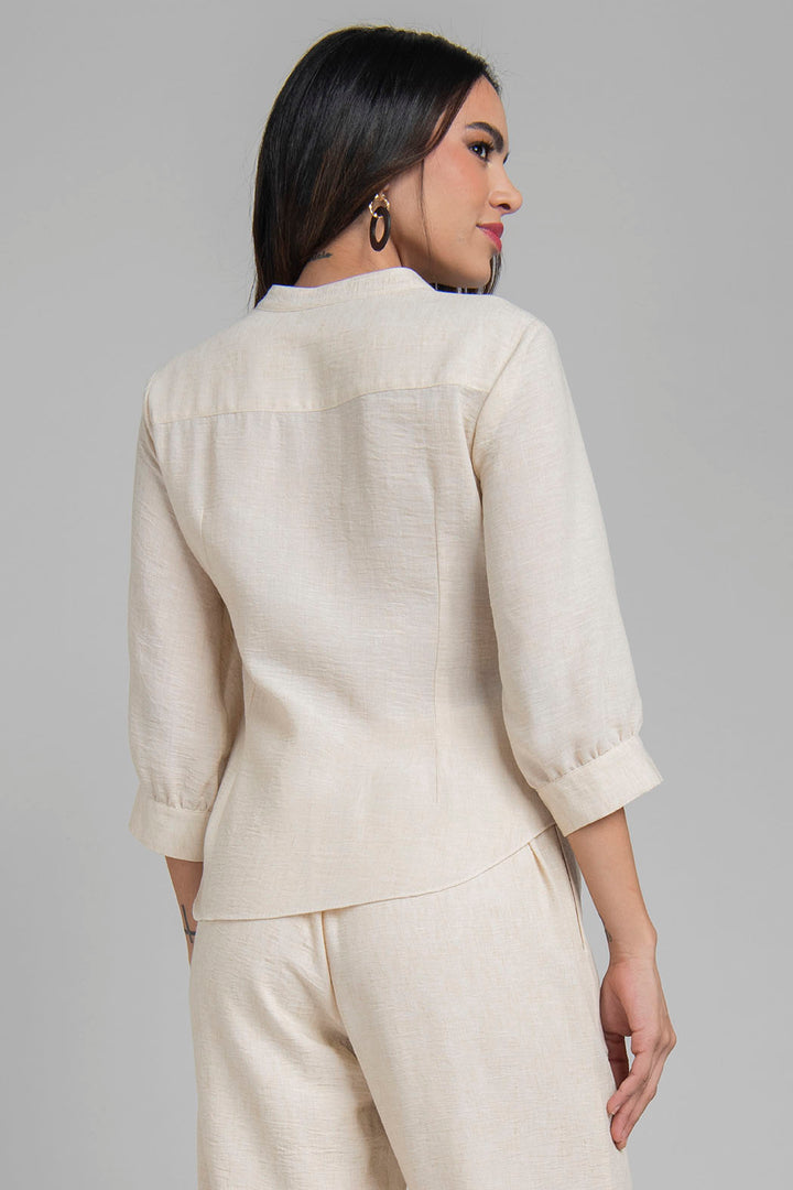 Blusa Lisa Con Amarre En Cintura
