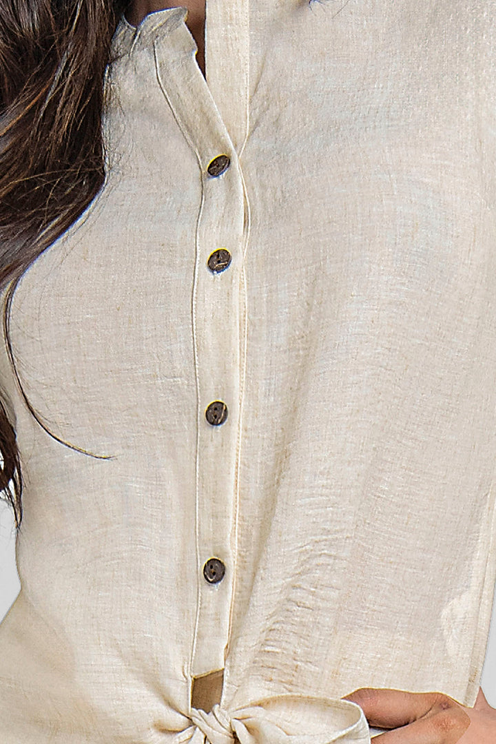 Blusa Lisa Con Amarre En Cintura