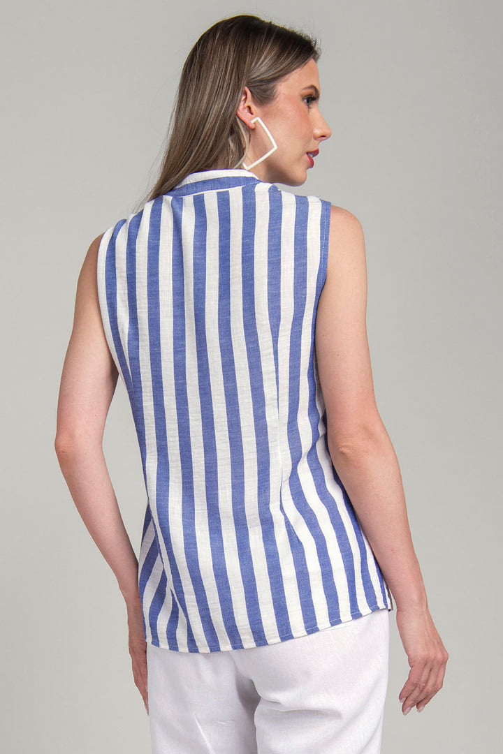 Blusa Camisera De Rayas Sin Mangas