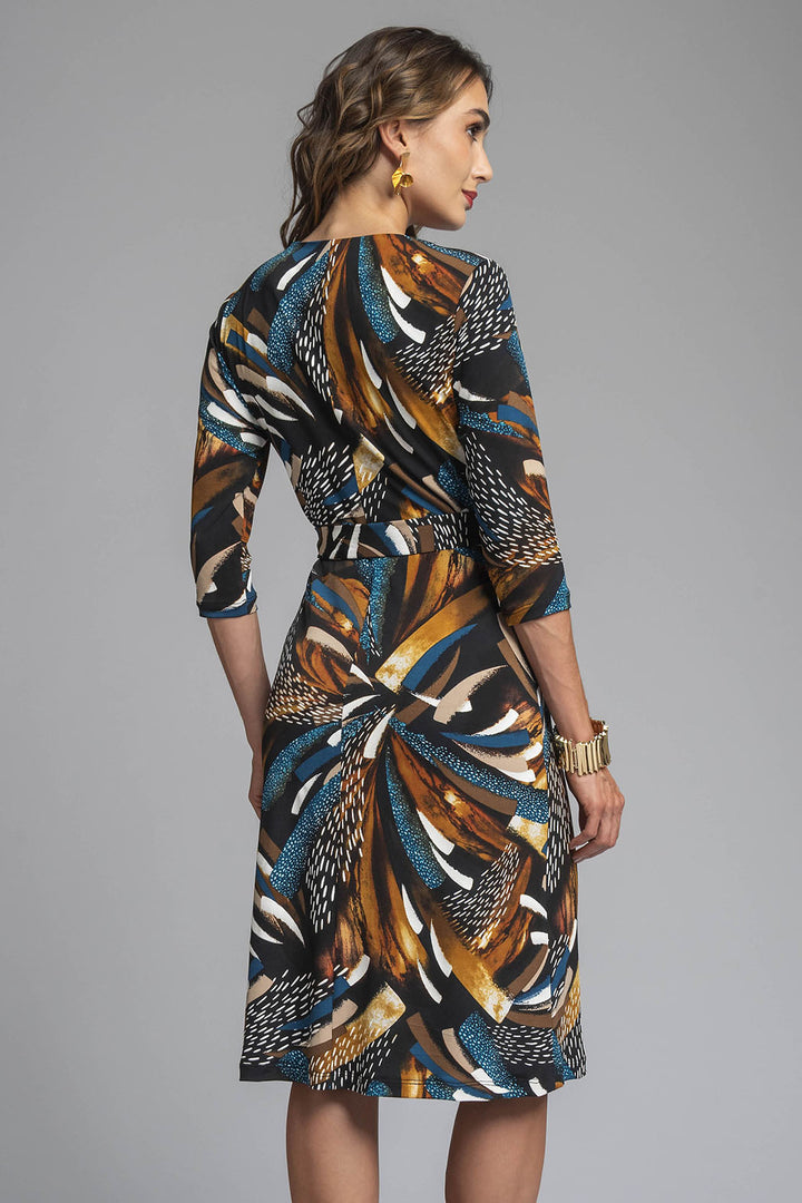 Vestido De Licra Estampado Con Amarre En Cintura