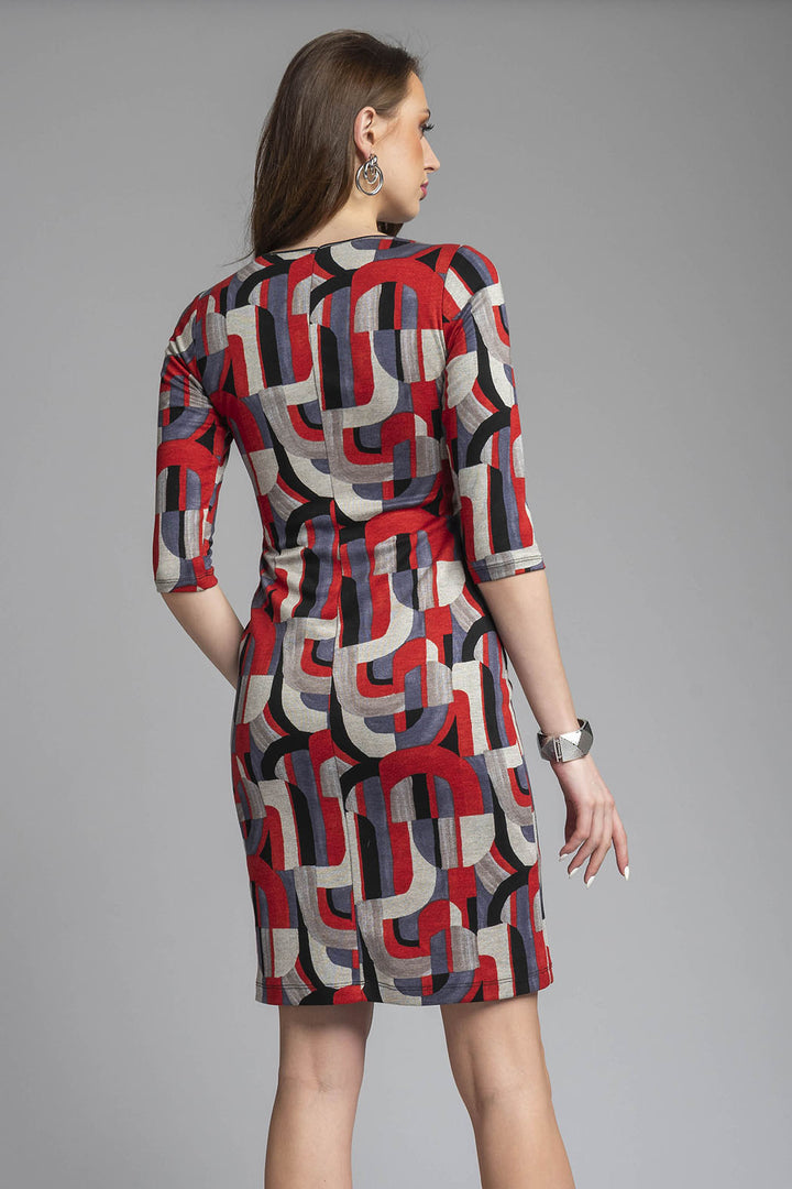 Vestido Corto Estampado Y Manga 3/4