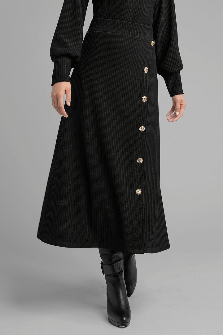 Falda Larga Con Botones