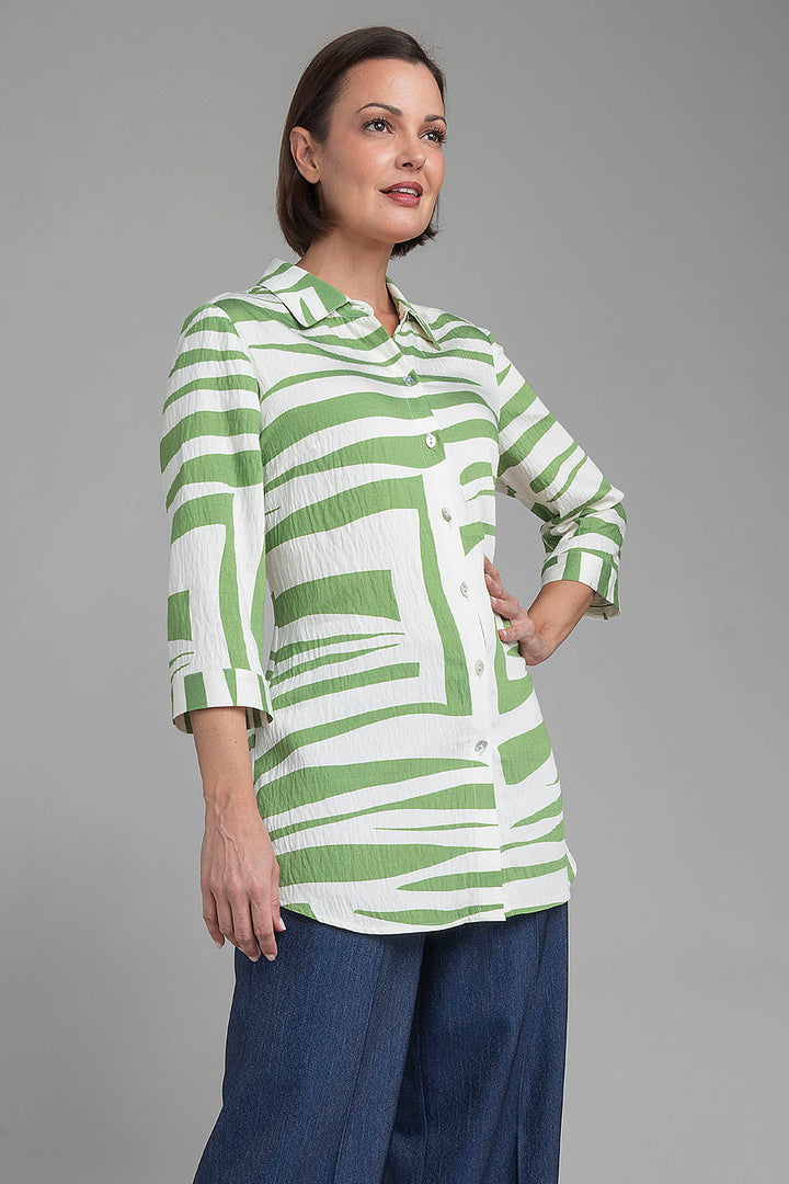 Blusa Camisera Con Estampado De Cebra