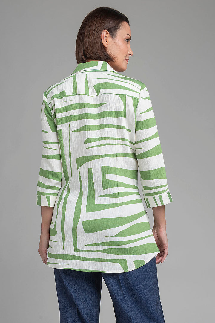 Blusa Camisera Con Estampado De Cebra