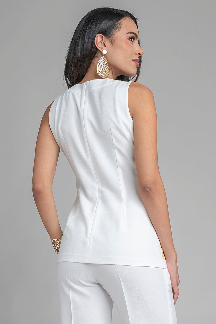 Blusa Sin Mangas Con Detalles Bordados
