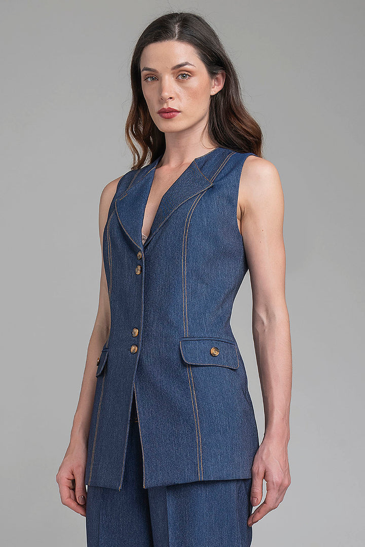 Chaleco Largo De Mezclilla