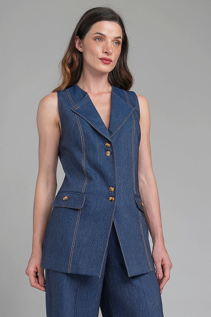 Chaleco Largo De Mezclilla