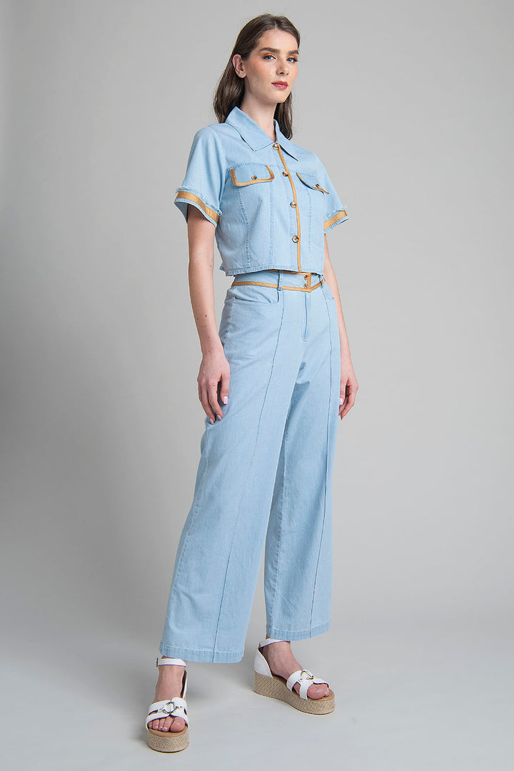 Conjunto De Blusa Y Pantalon Corte Recto