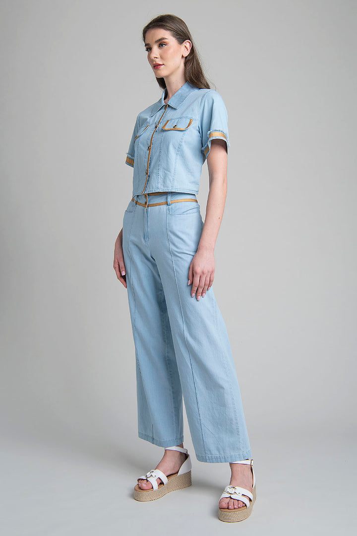 Conjunto De Blusa Y Pantalon Corte Recto