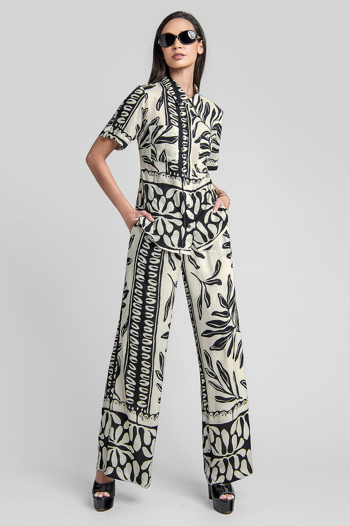 Conjunto De Blusa Y Pantalon Corte Recto Estampado