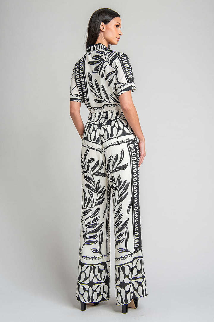 Conjunto De Blusa Y Pantalon Corte Recto Estampado