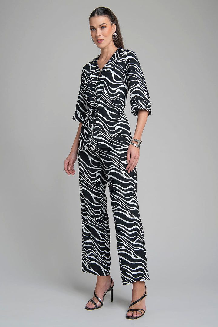 Conjunto De Blusa Y Pantalon Estampado De Cebra
