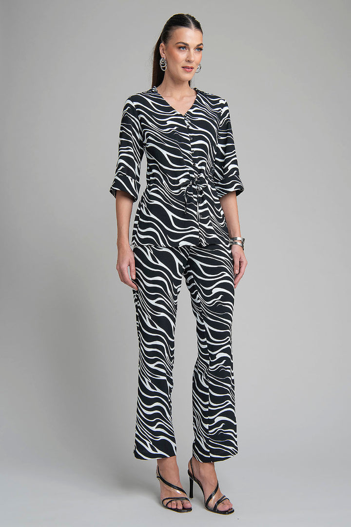 Conjunto De Blusa Y Pantalon Estampado De Cebra