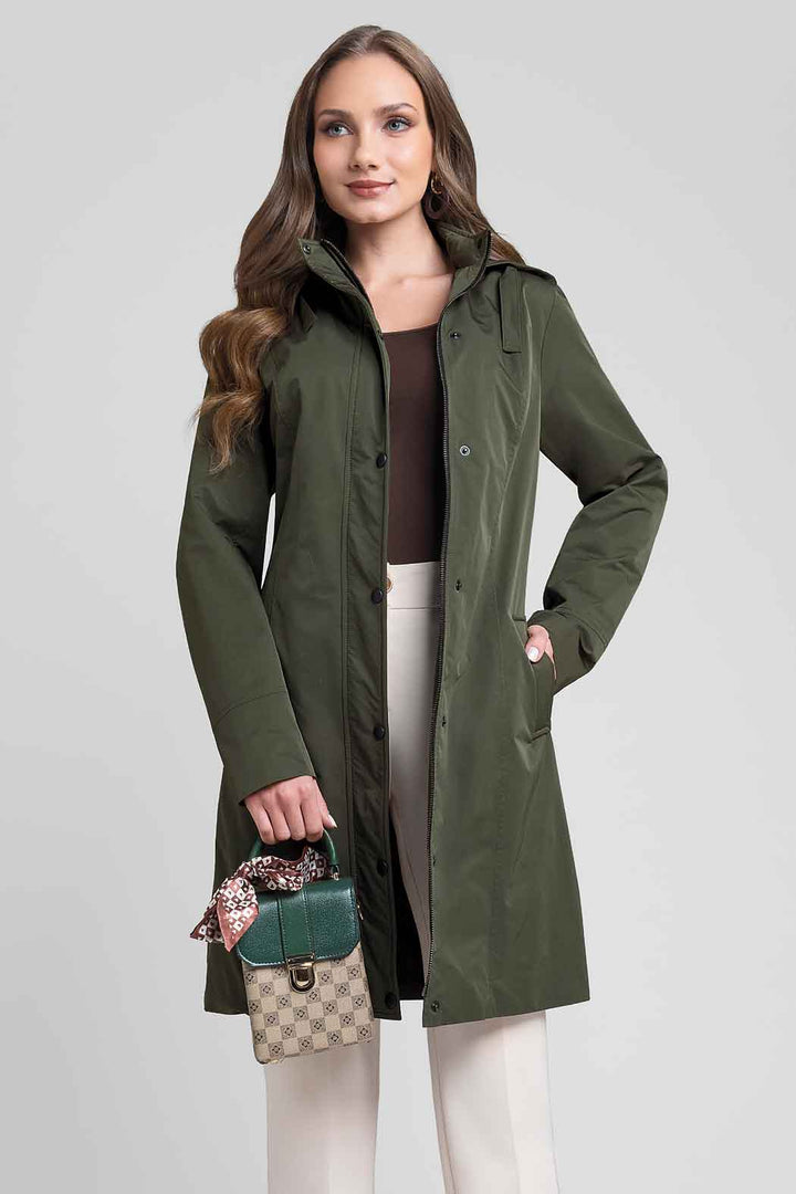 Gabardina Larga Con Capucha