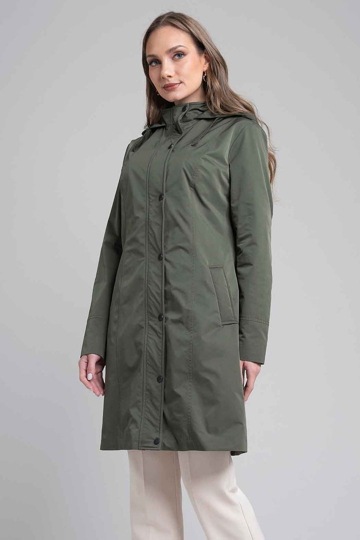 Gabardina Larga Con Capucha