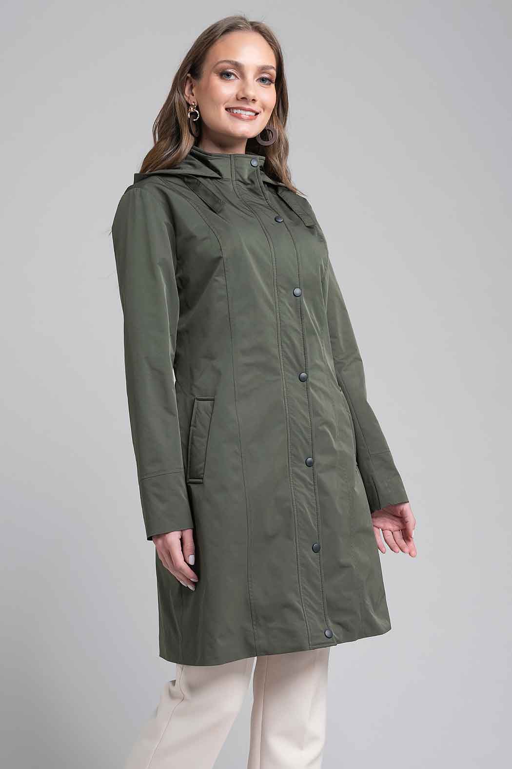 Gabardina Larga Con Capucha