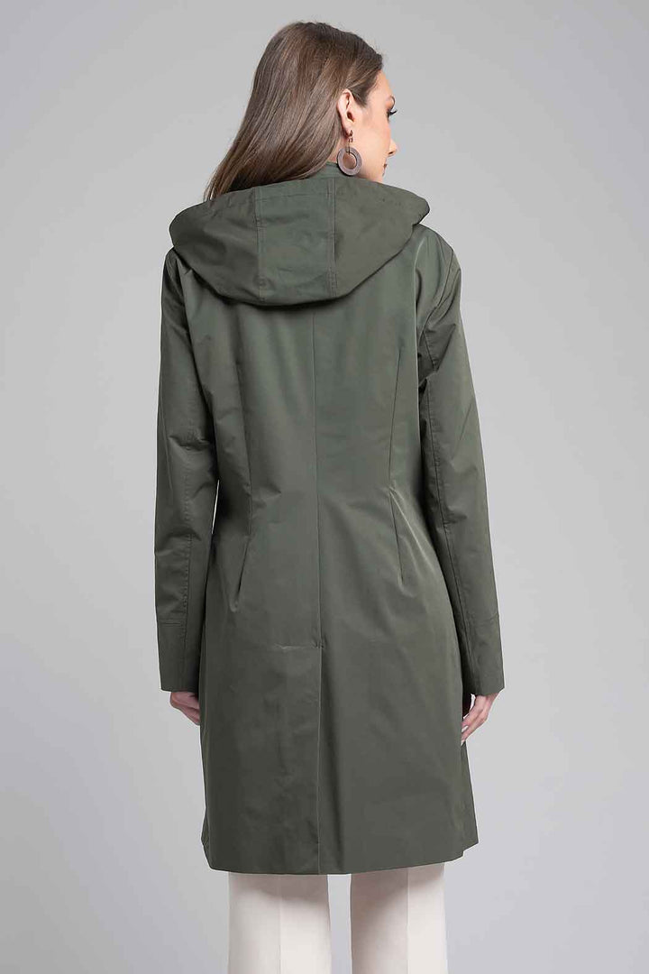 Gabardina Larga Con Capucha