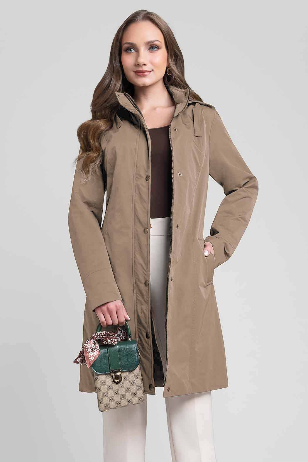 Gabardina Larga Con Capucha