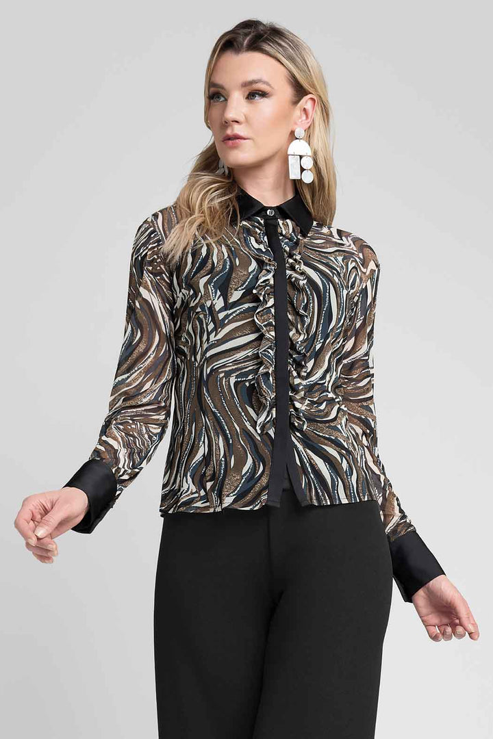 Blusa Estampada Con Manga Larga