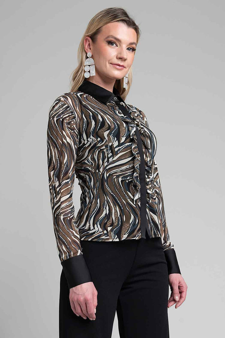 Blusa Estampada Con Manga Larga