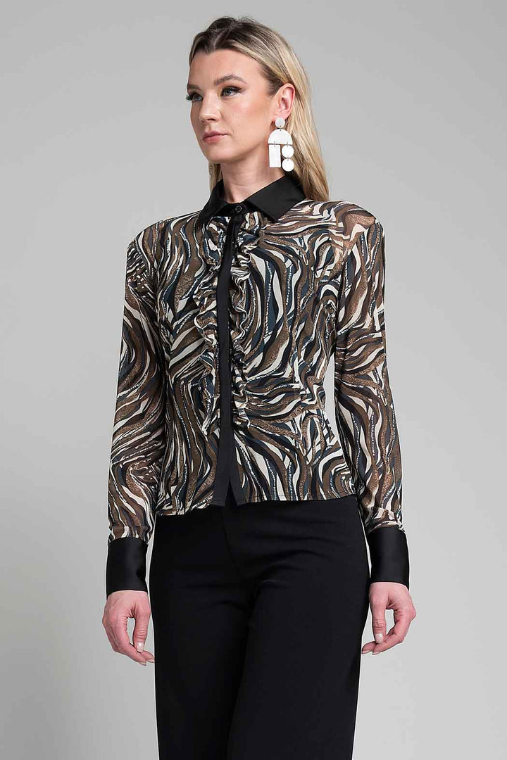 Blusa Estampada Con Manga Larga