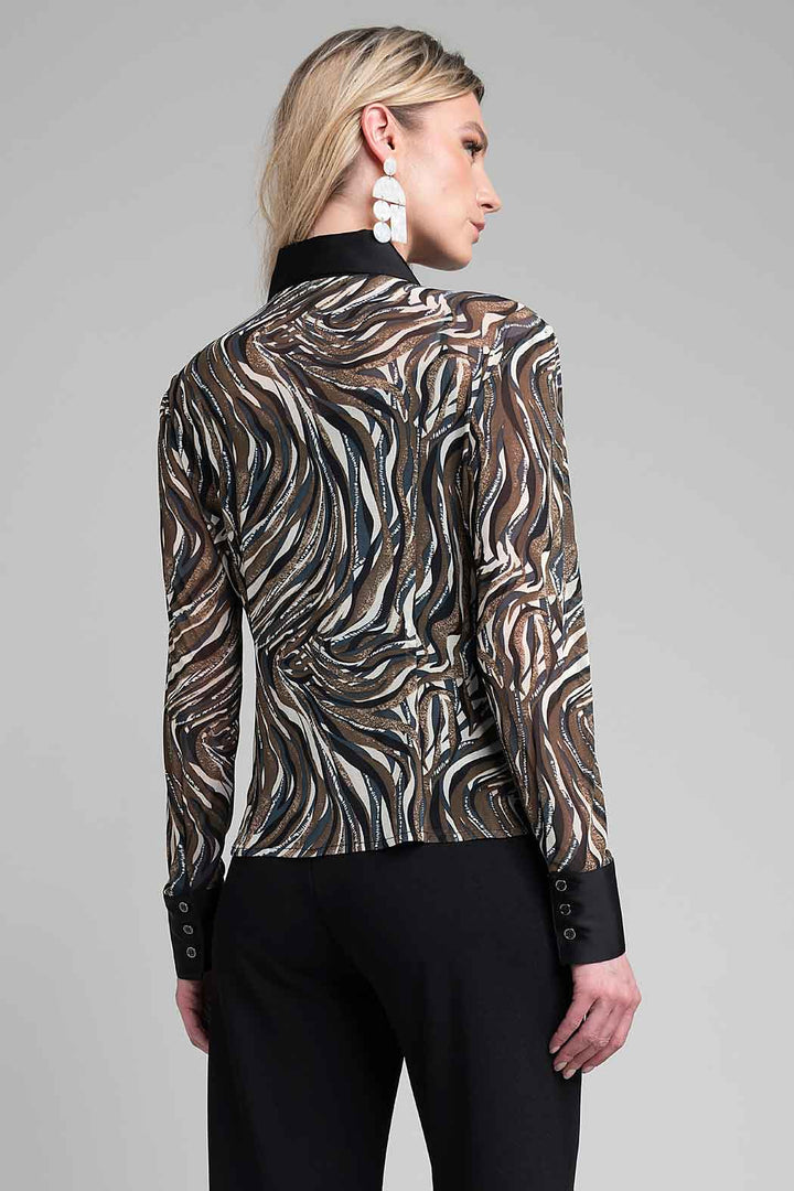 Blusa Estampada Con Manga Larga