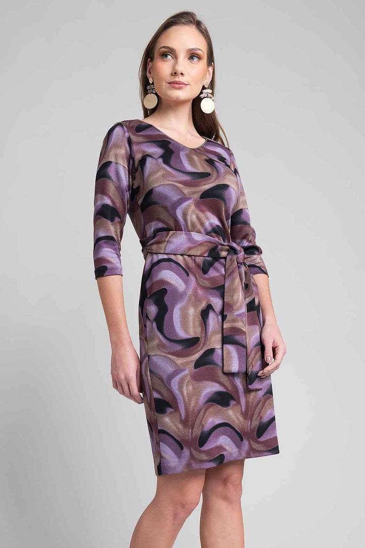 Vestido Estampado Con Manga 3/4