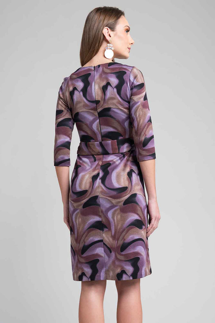 Vestido Estampado Con Manga 3/4