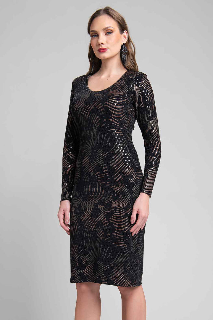 Vestido Estampado Con Lentejuelas