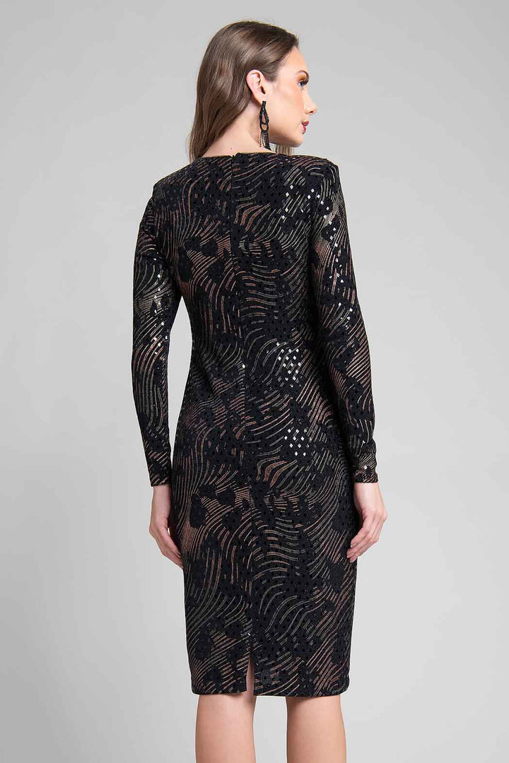 Vestido Estampado Con Lentejuelas