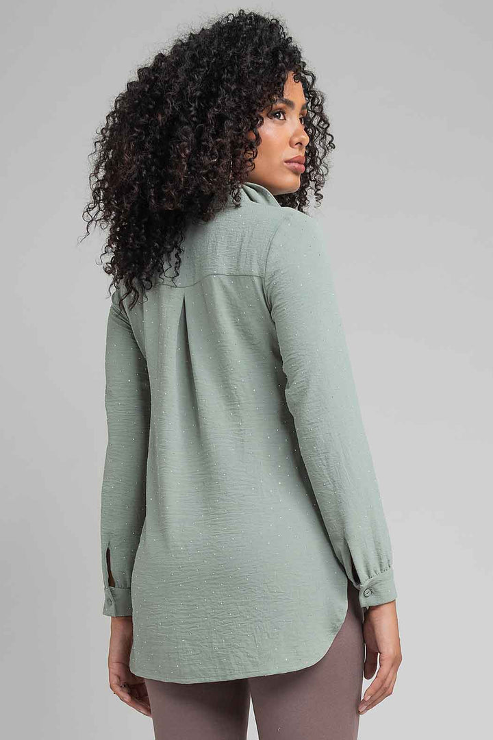 Blusa Camisera Con Brillos