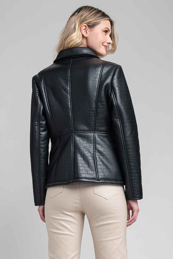 Chamarra Con Textura De Cocodrilo
