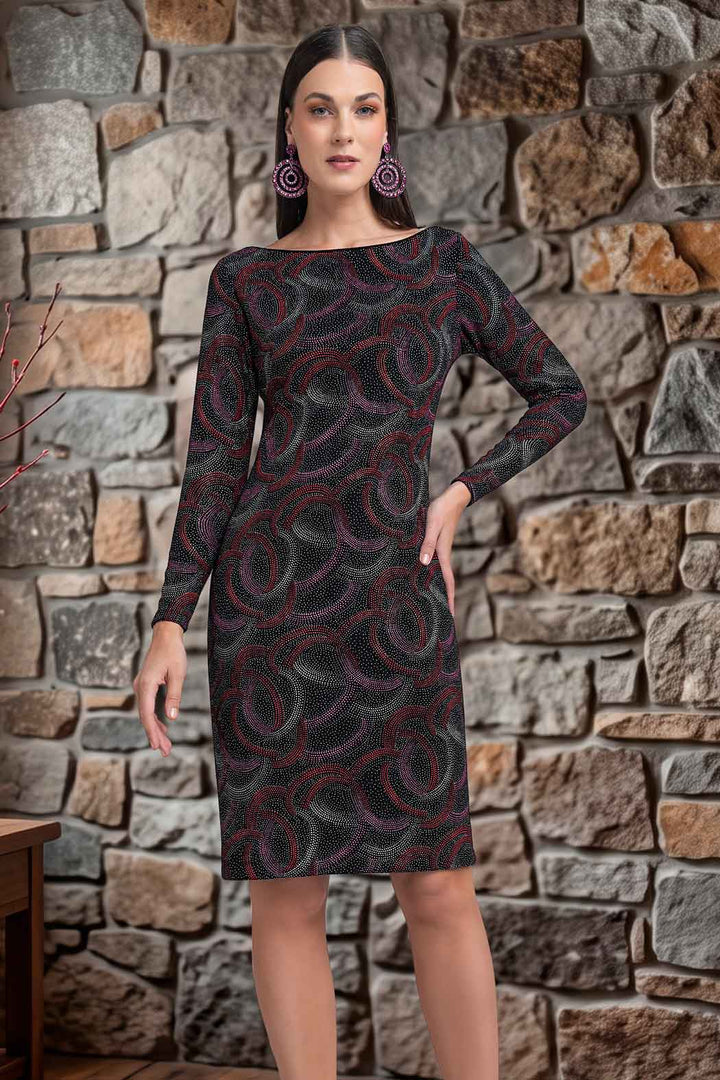 Vestido Con Estampado Circular