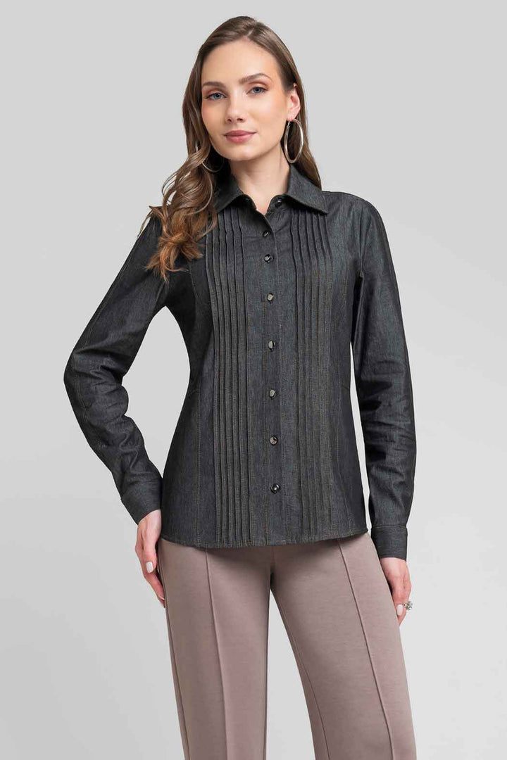 Blusa Camisera Con Manga Larga