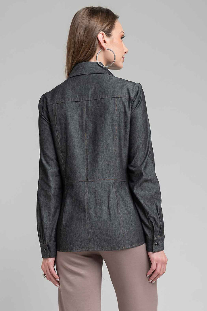 Blusa Camisera Con Manga Larga