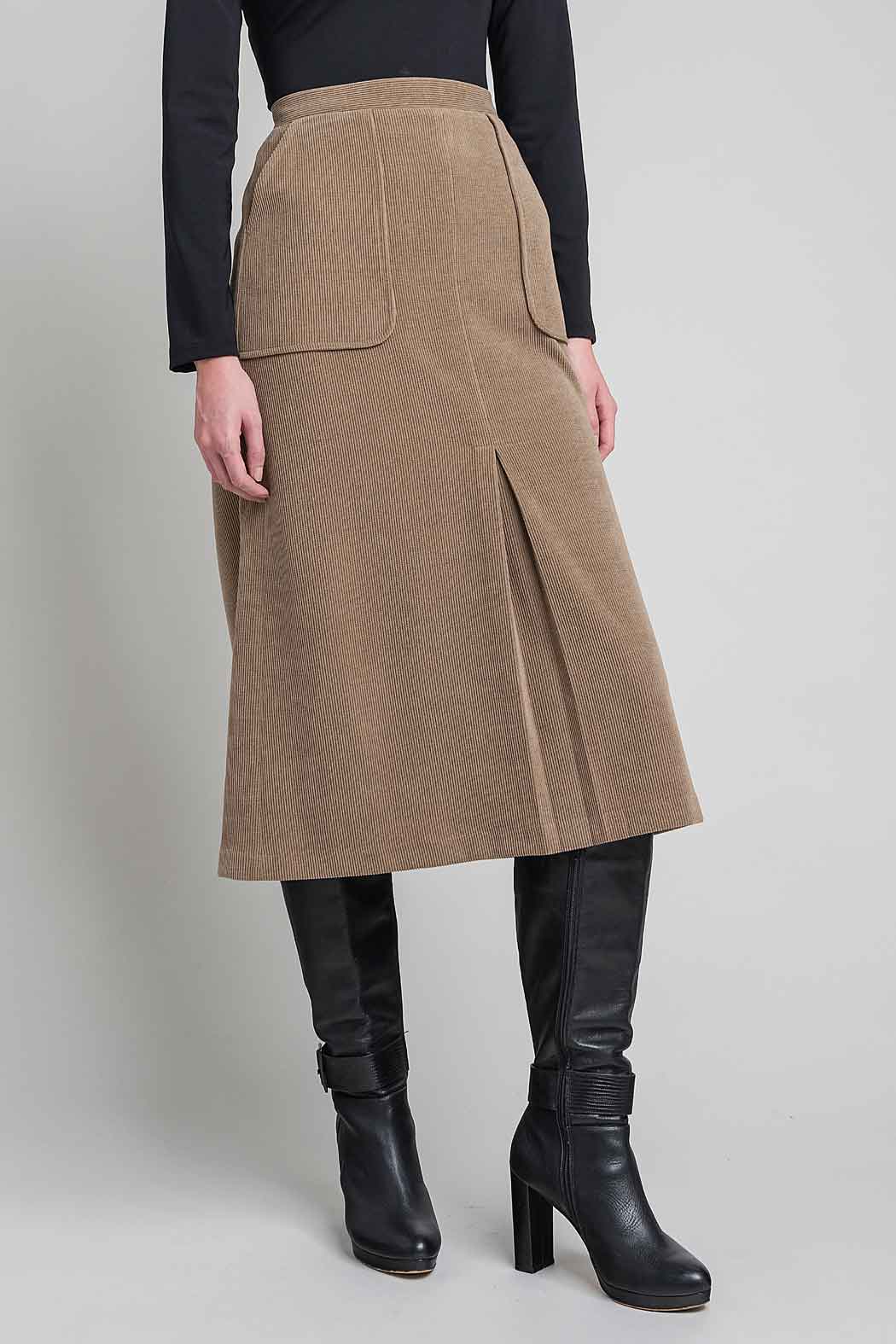 Falda De Pana Con Tabla Frontal