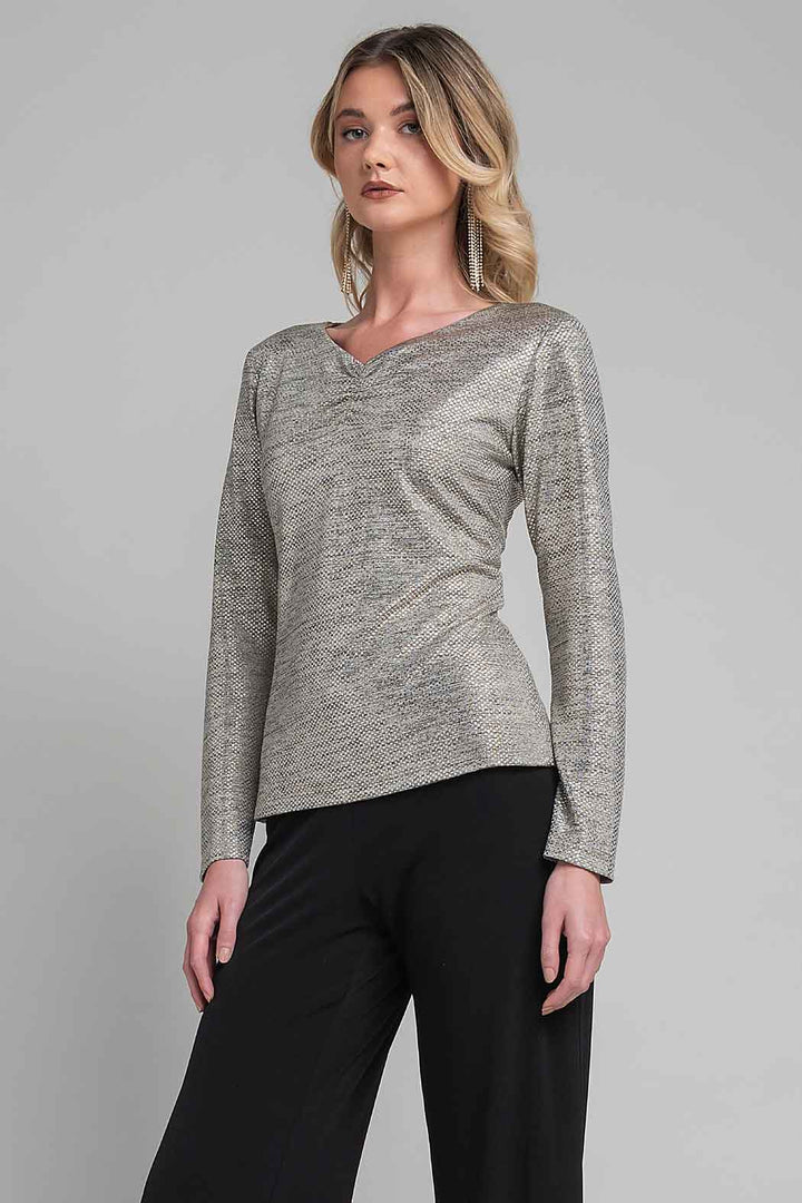 Blusa Con Detalle De Nudo En Cuello