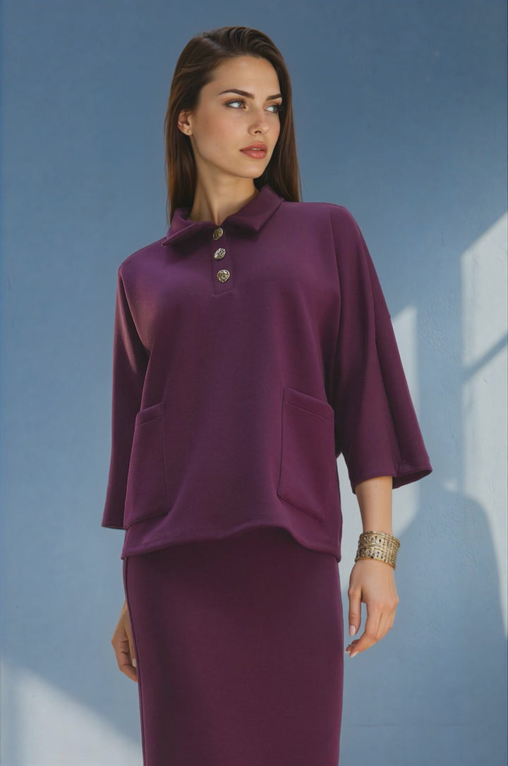 Blusa Holgada Con Botones Al Frente